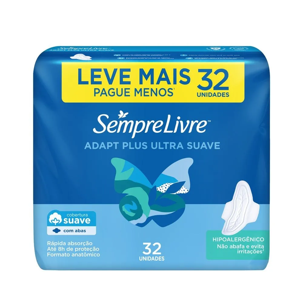 Absorvente Sempre Livre Adapt Plus Suave Abas 32 unidades