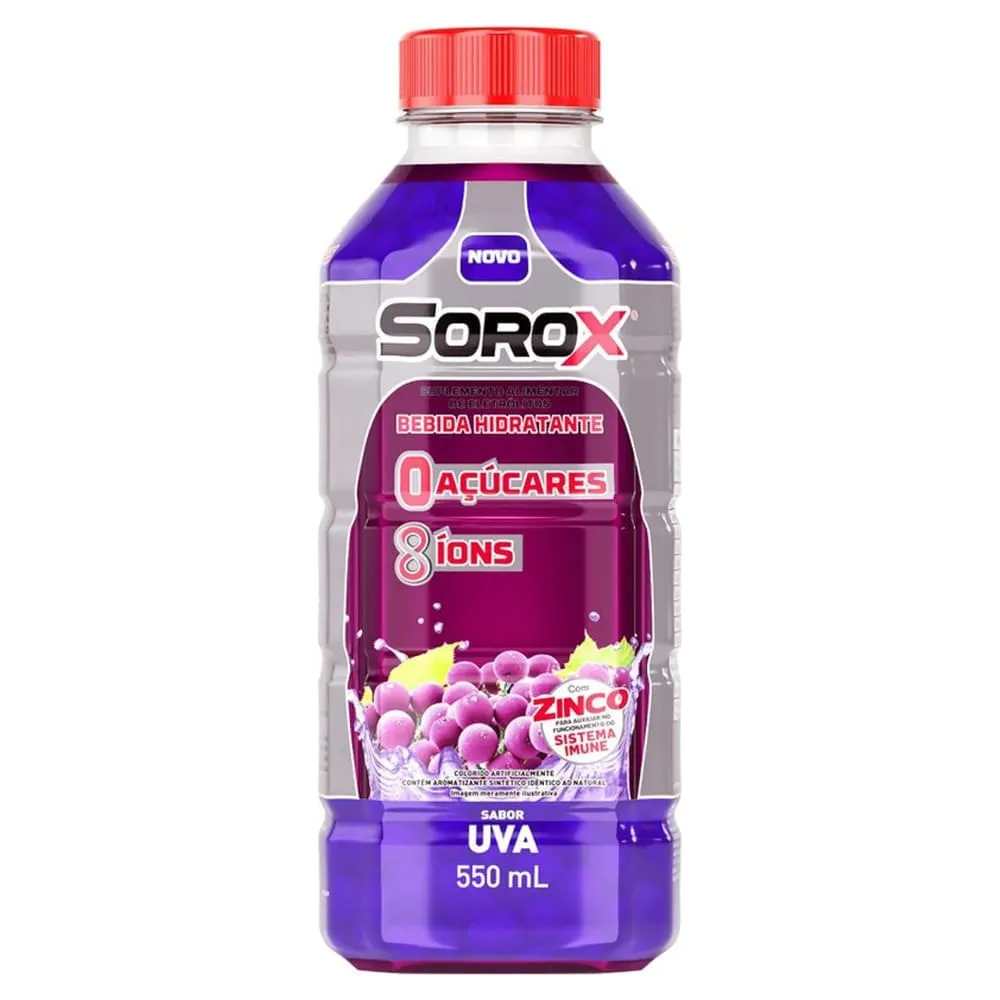 Bebida Hidratante de Eletrólitos Sorox Uva 550ml