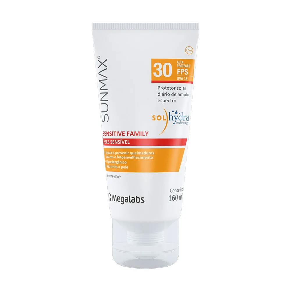 Protetor Solar SunMax Family Sensitive Pele Sens FPS30 160ml