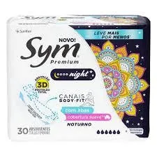 Absorvente Sym Premium Noturno Suave Com Abas Com 30 Mais Por Menos
