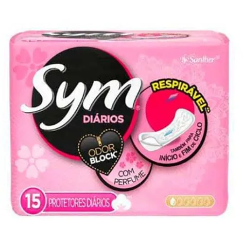 Absorvente Sym Odor Block Sem Perfume 15 Unidades