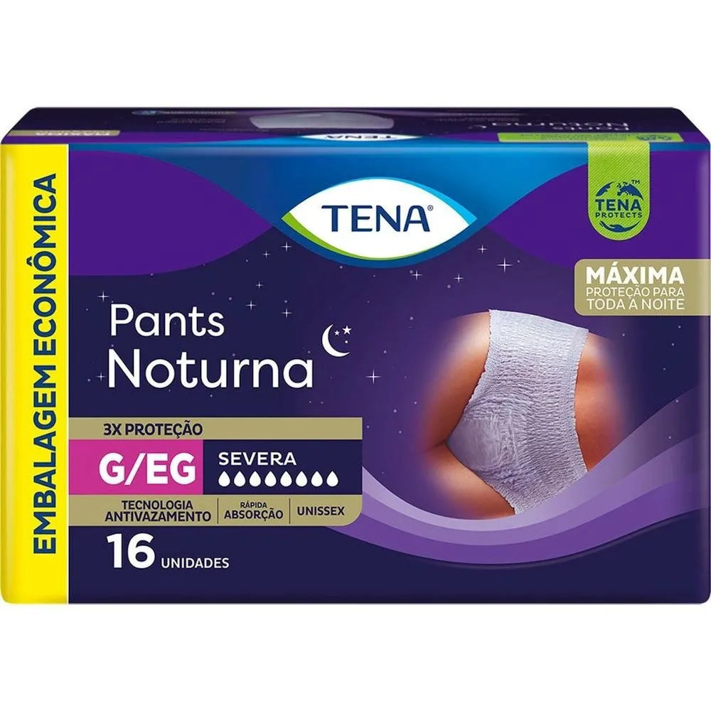 Fralda Geriátrica Tena Pants Noturna G/EG 16 unidades