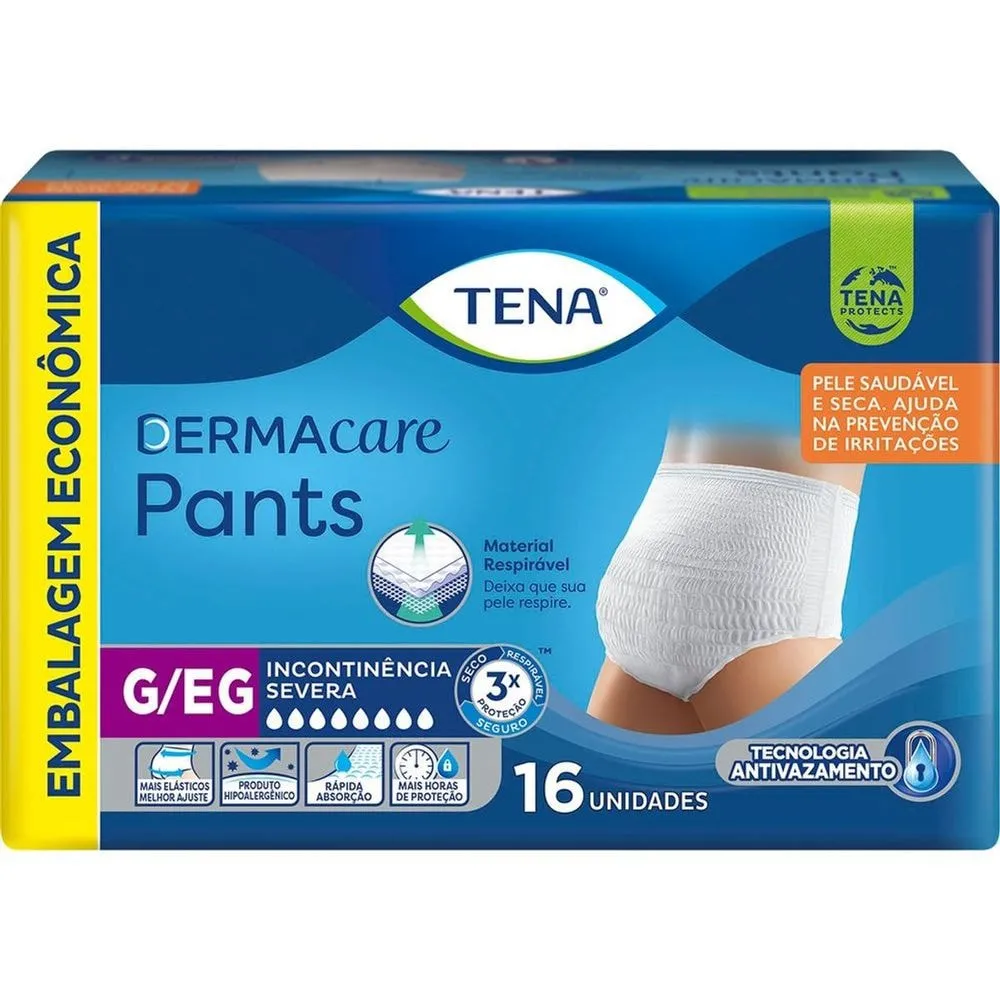 Roupa Íntima Descartável Tena Pants Dermacare G/EG 16 unidades