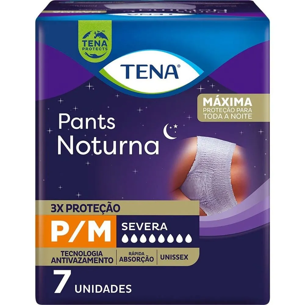 Roupa Íntima Descartável Tena Pants Noturna P/M 7 Unidades