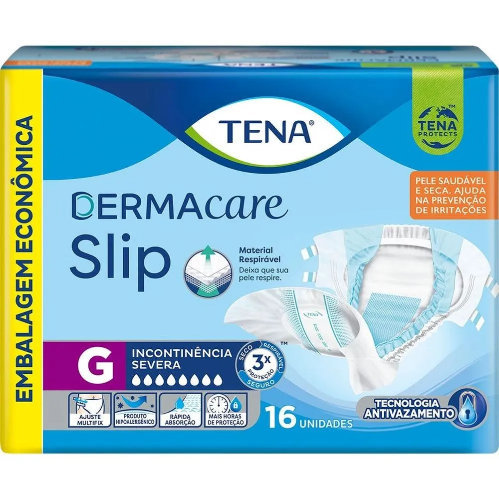 Fralda Geriátrica Tena Dermacare Slip G 16 Unidades