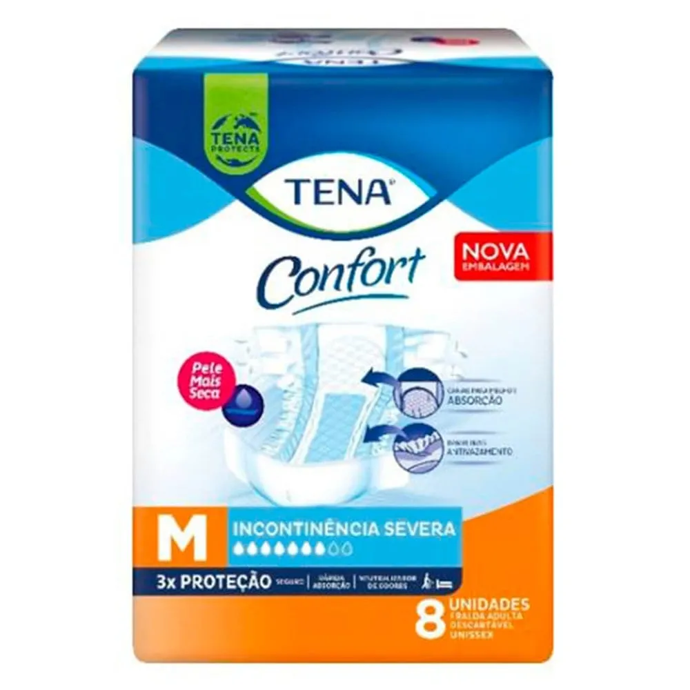 Fralda Geriátrica Tena Confort M 8 unidades