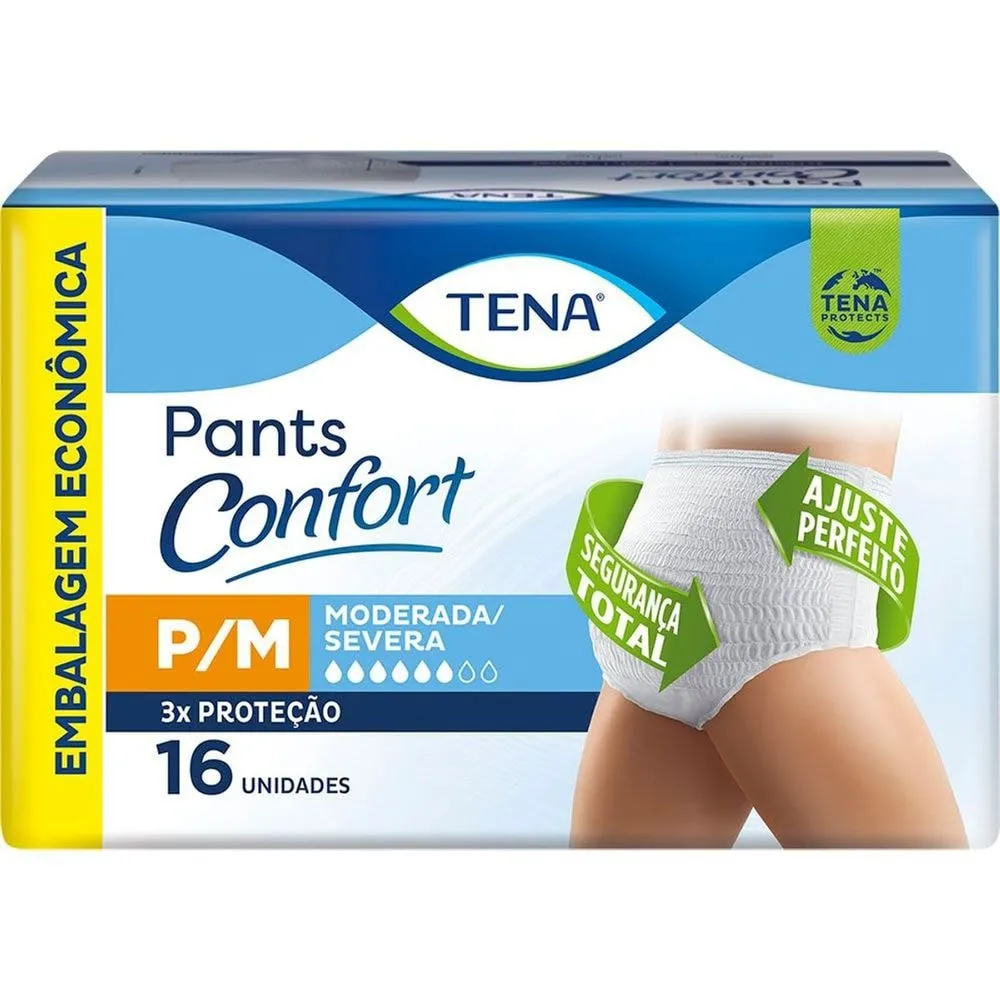 Fralda Geriátrica Tena Pants Confort P/M 16 unidades