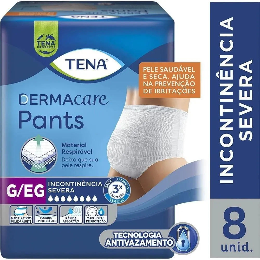 Fralda Geriatrica Tena Pants Dermacare G/Eg 8 unidades