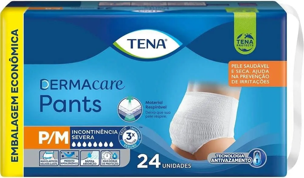 Fralda Geriátrica Unissex Tena Pants Dermacare P/M 24 Unidades