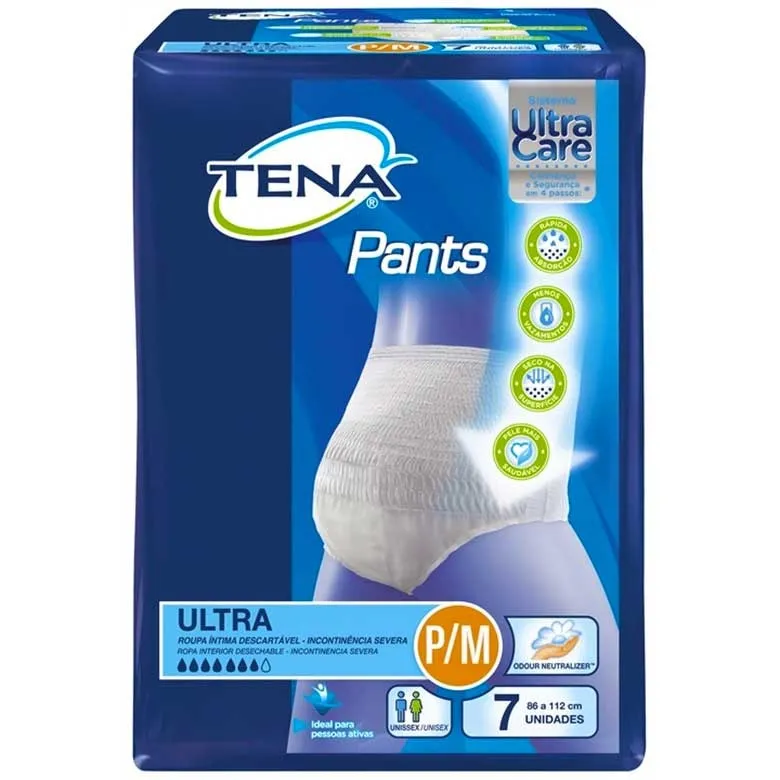 Fralda Geriátrica Tena Pants Ultra P/M 7 unidades