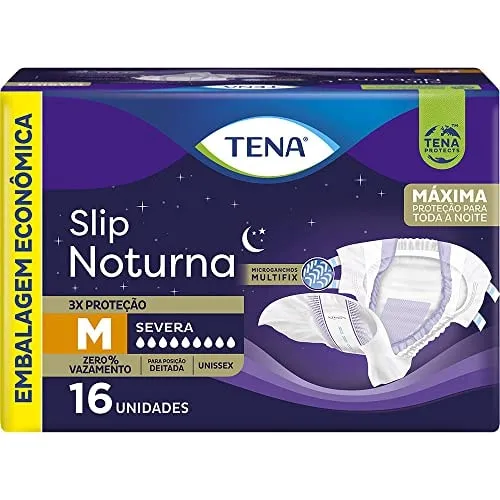 Fralda geriátrica Tena Slip noturna M 16 unidades