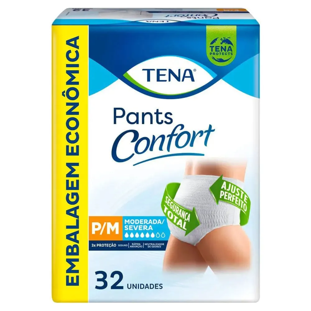 Roupa Íntima Tena Pants Confort Tamanho P/M | Com 32 Unidades