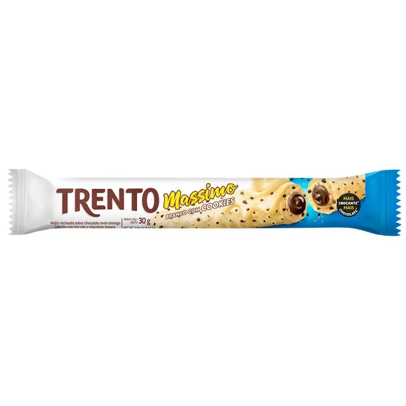 Trento Massimo Chocolate Branco com Cookies Peccin 30g