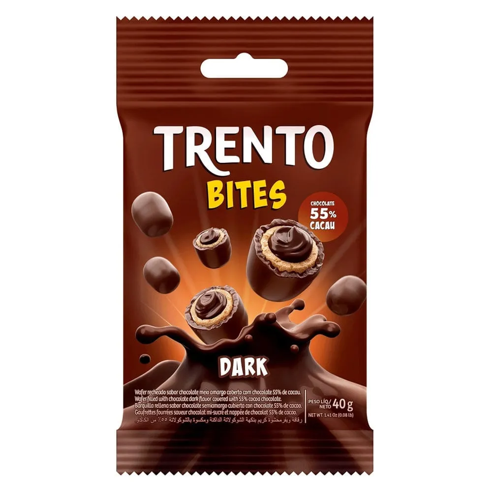 Trento Bites Dark Wafer de Chocolate Peccin 40g
