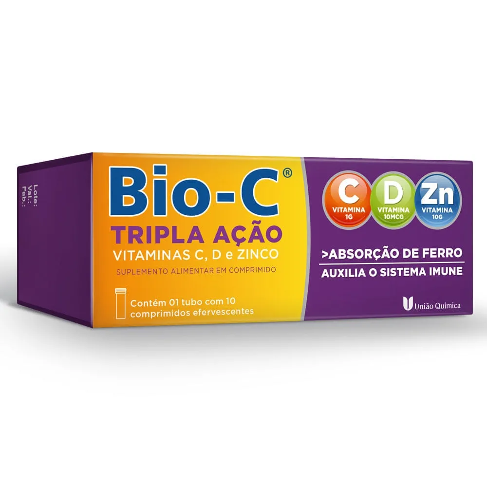 Bio-C Tripla Ação Efervescente 10 Comprimidos