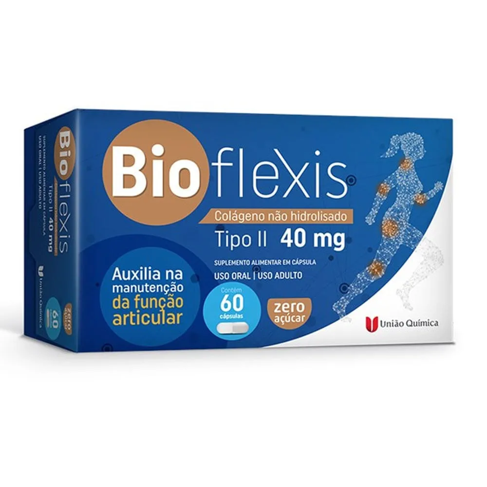 Bioflexis Colágeno Não Hidrolisado Tipo 2 40mg 60 Cápsulas