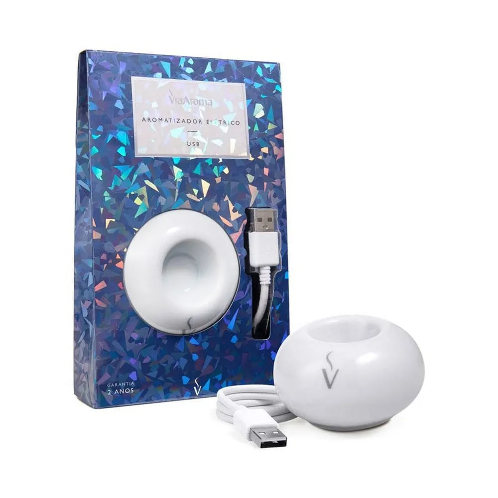 Aromatizador Elétrico Bivolt de Porcelana com USB - Via Aroma