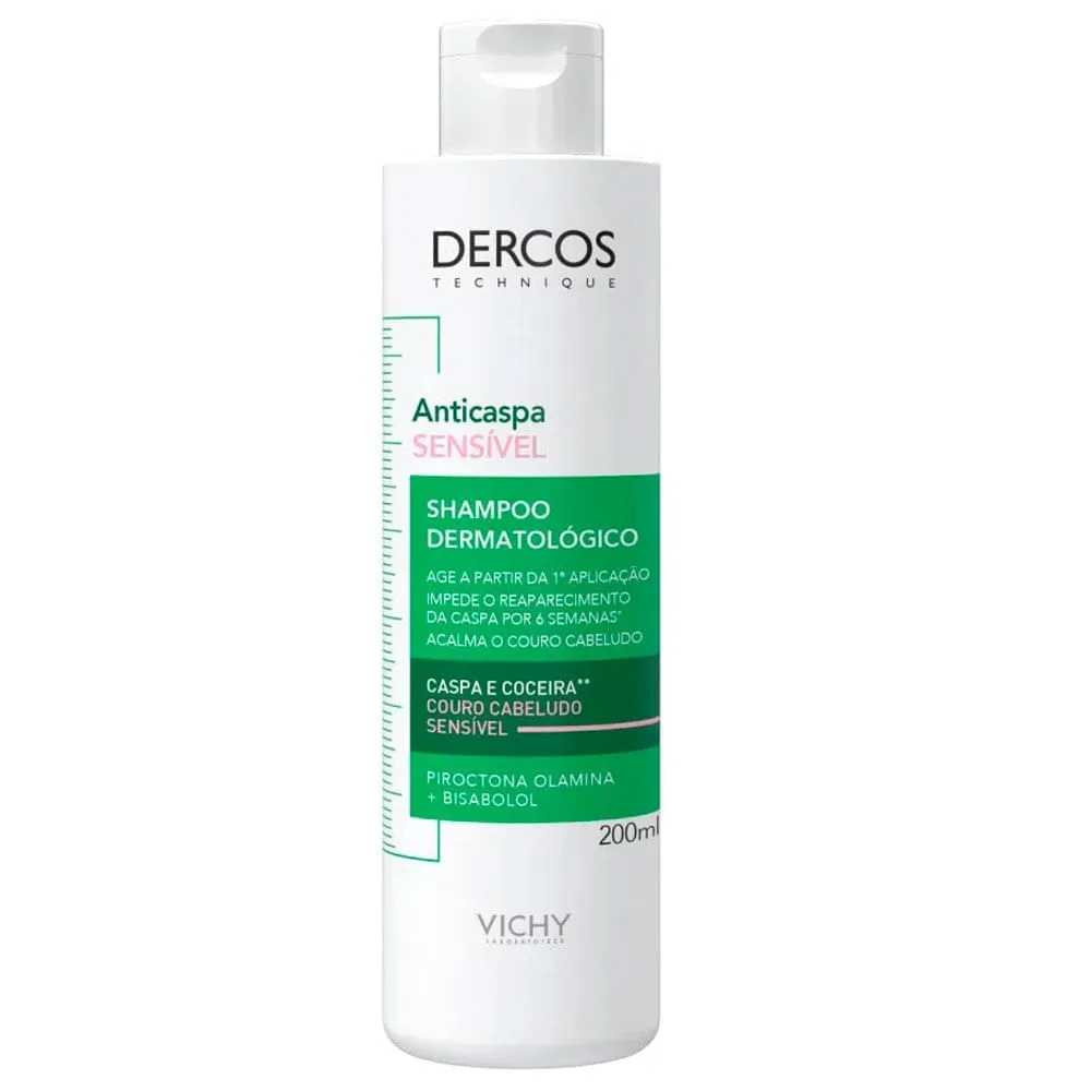 Dercos Shampoo Anticaspa Couro Cabeludo Sensível Vichy 200ml