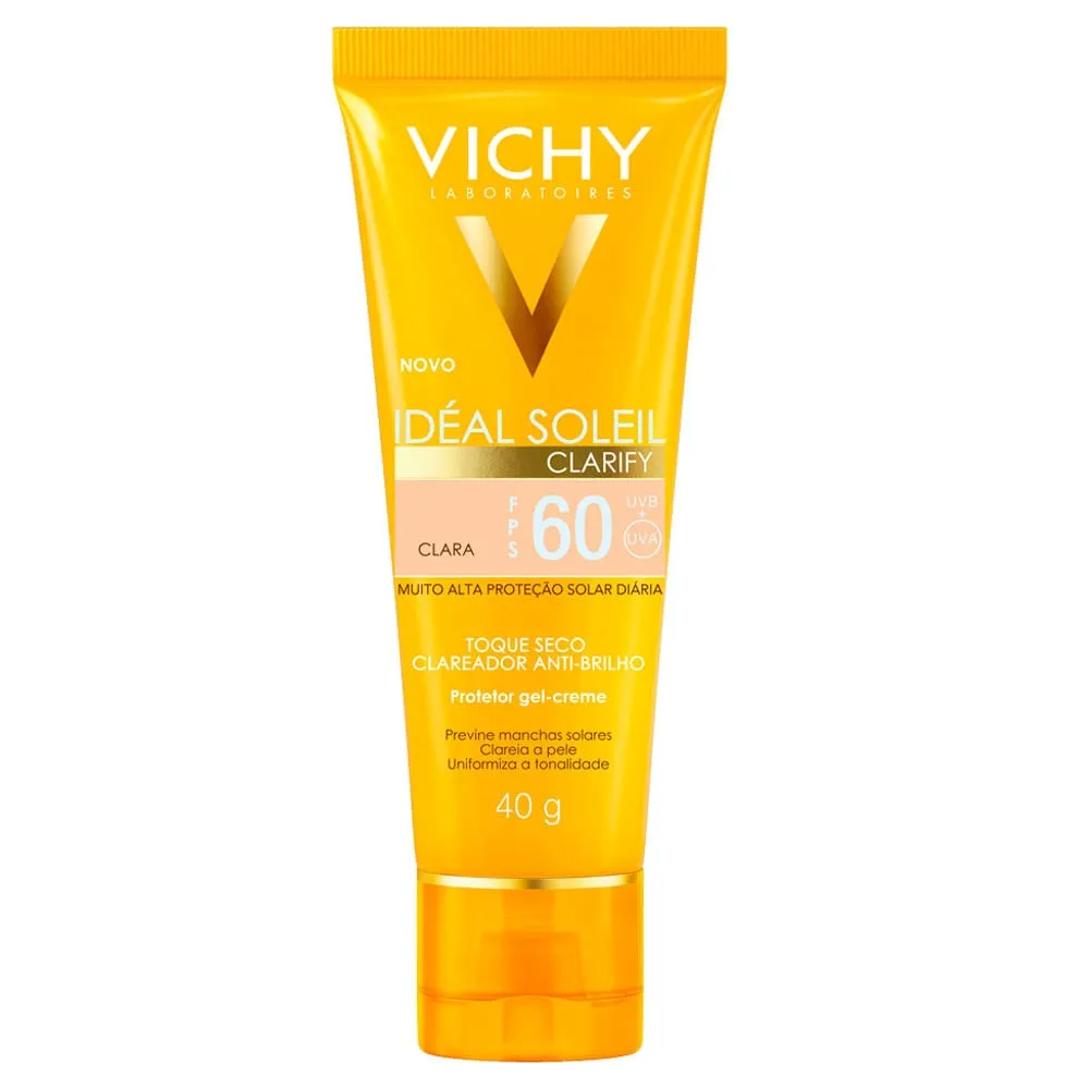 Protetor Solar Facial Vichy Idéal Soleil Clarify Cor Clara FPS60 40g