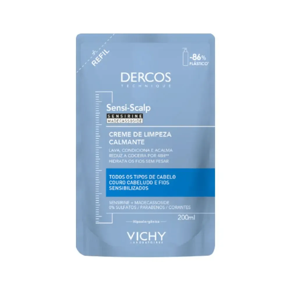 Dercos Creme de Limpeza Calmante Vichy Refil 200ml