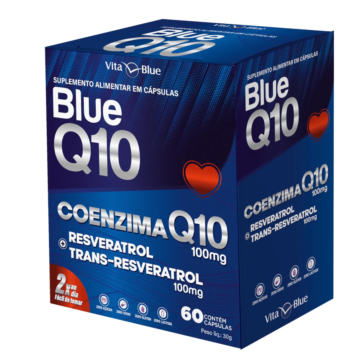 Suplemento alimentar Blue Q10 Coenzima Vita Blue 60 cápsulas