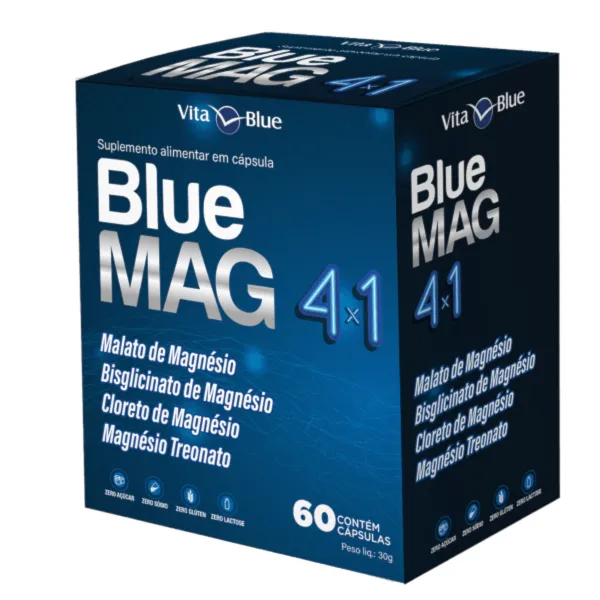 Mag Blue 4 em 1 Suplemento Alimentar com 60 Capsulas
