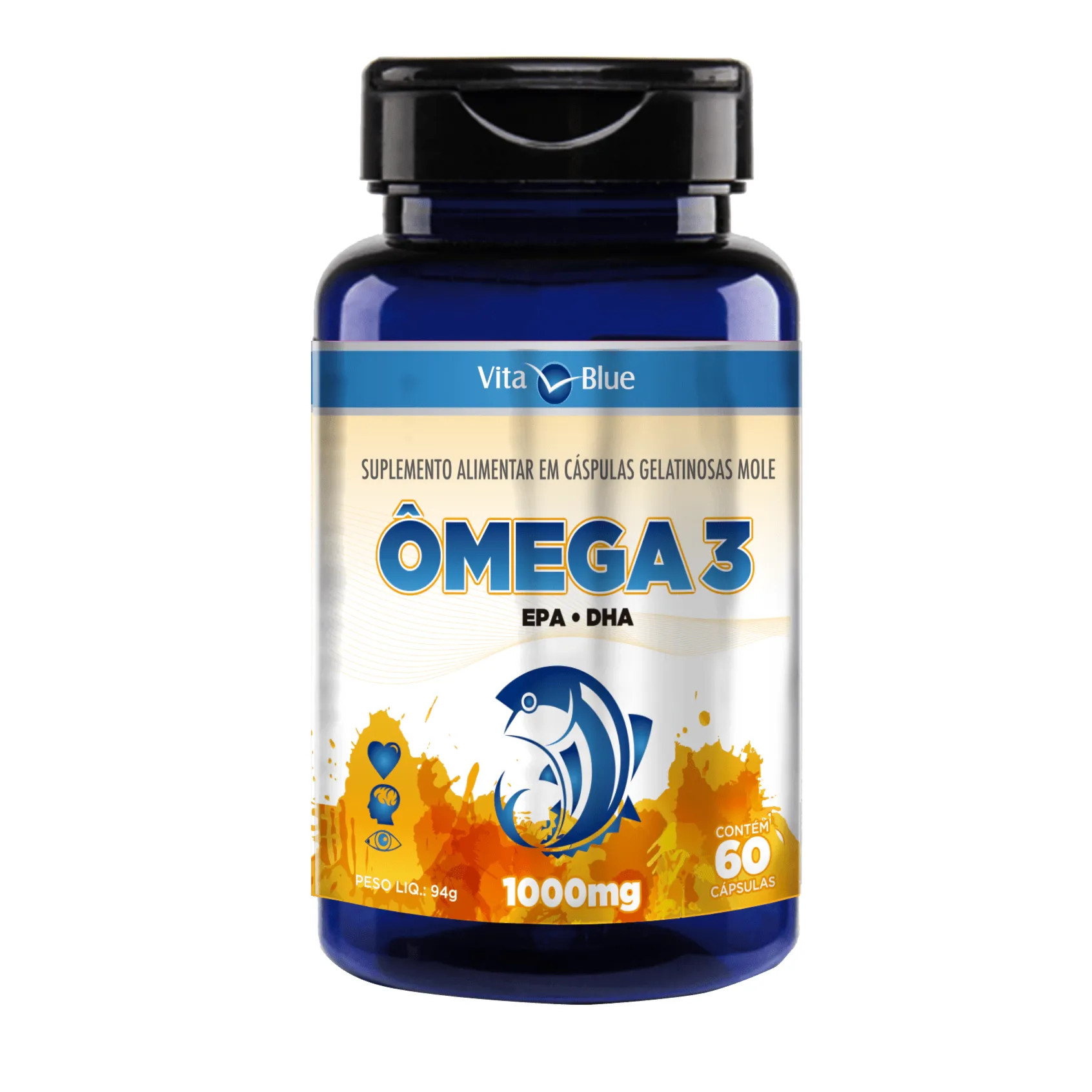 Ômega 3 1000mg 60 Capsulas Gel Vita Blue