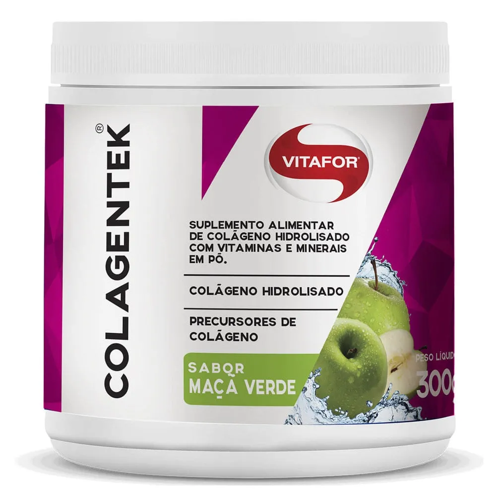 Colagentek Colágeno Hidrolisado Maçã Verde Vitafor Pote 300g