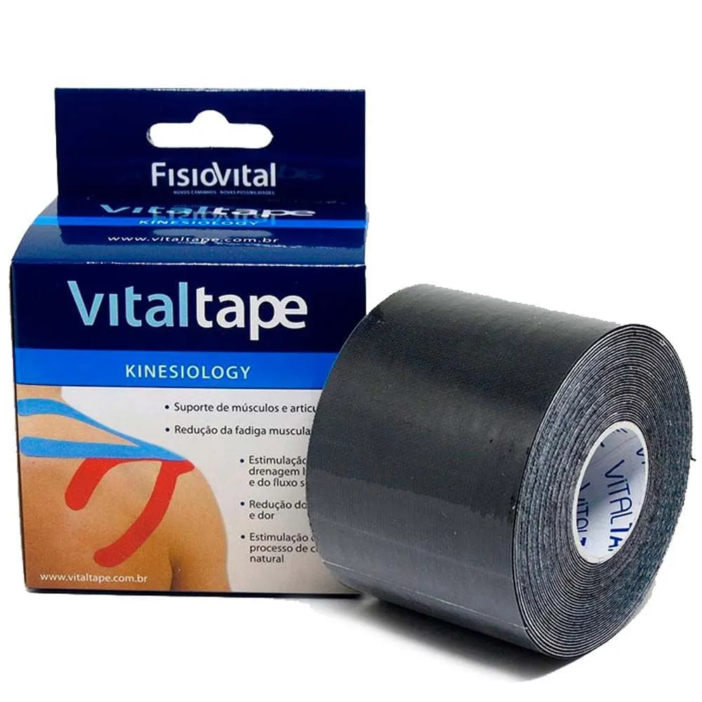 Bandagem Adesiva Vitaltape 5cm X 5m Preta 1 Unidade