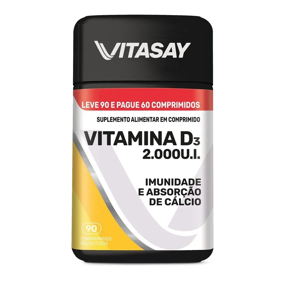 Vitamina D Vitasay D3 2000UI 90 Comprimidos