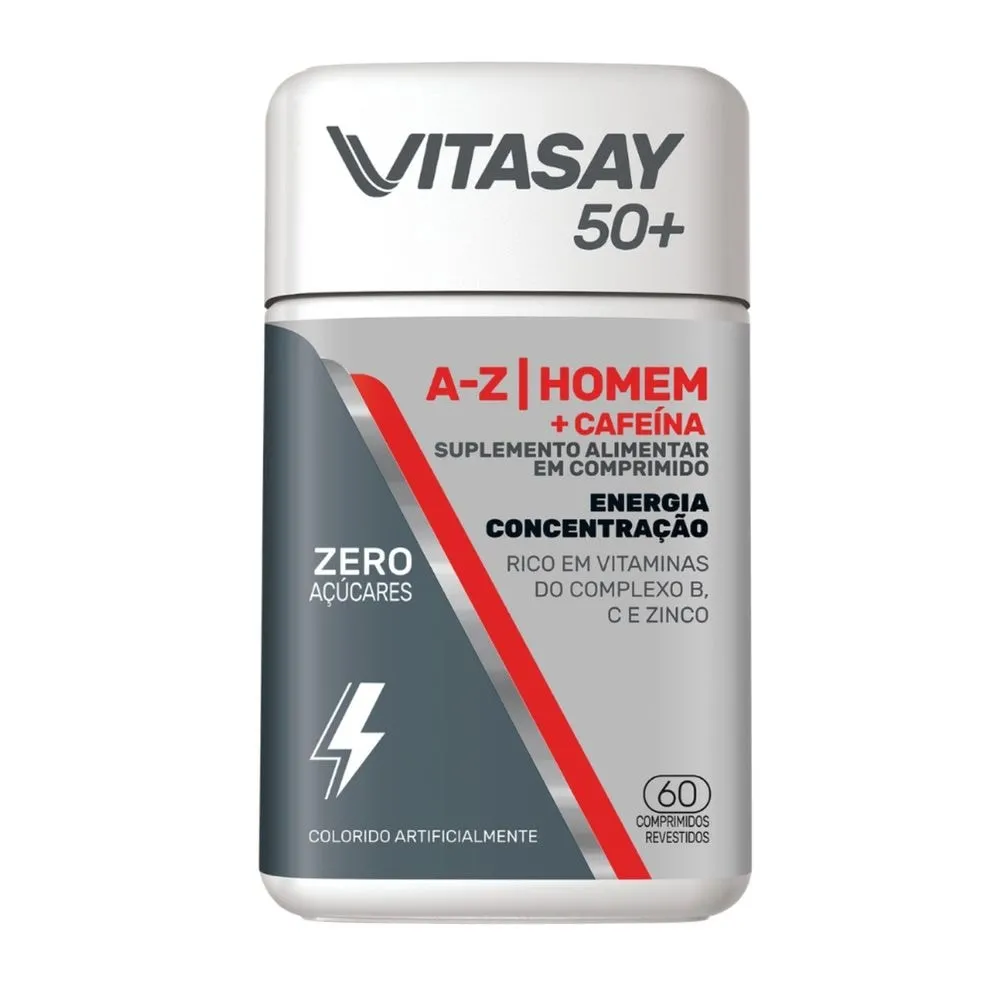 Vitasay 50+ Homem A-Z + Cafeína 60 Comprimidos