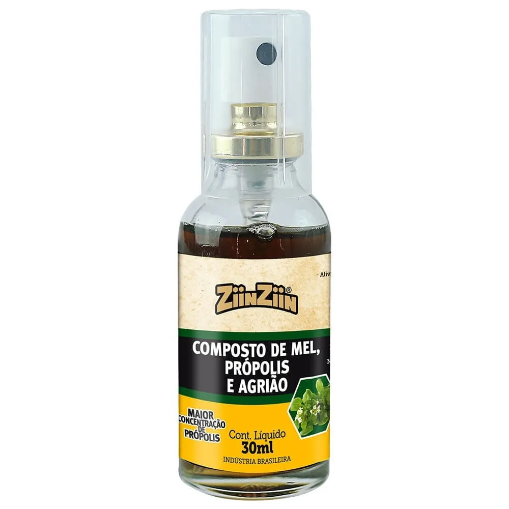 Mel, Extrato de Própolis e Agrião ZiinZiin Spray 30ml
