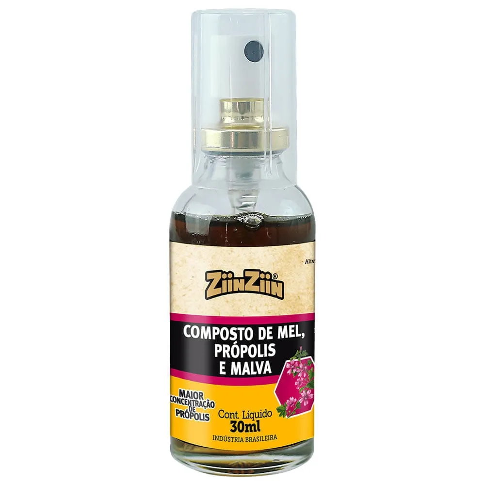 Mel, Extrato de Própolis e Malva ZiinZiin Spray 30mL