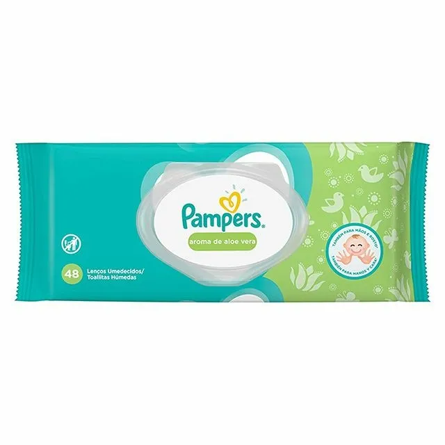 Toalhinhas Umedecidas Aloe Vera Pampers Simples 48 Unidades