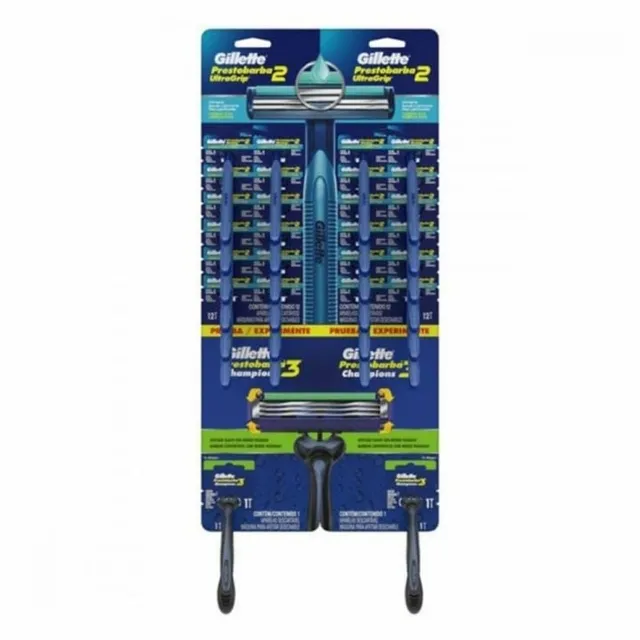 Aparelho Barbear Gillette Prestobarba Ultragrip 12X2 + 2 Prest3 Champions