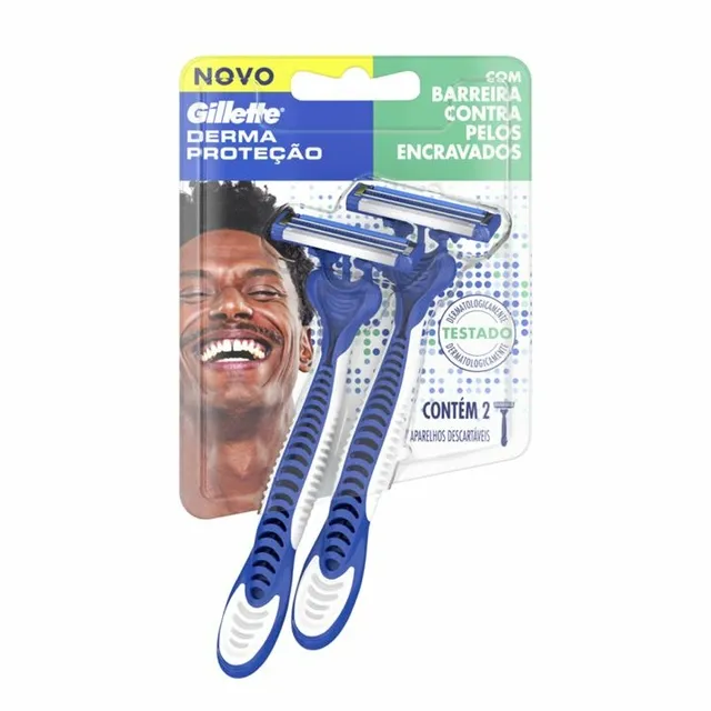 Barbeador Gillette Derma Proteção Descartável 2 Unidades