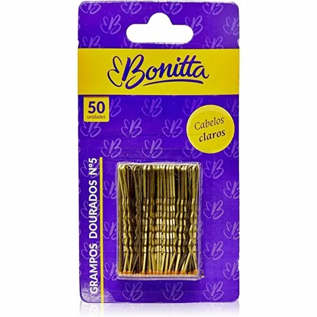Grampos Para Cabelo N 5 Bonitta Dourado 50 Unidades