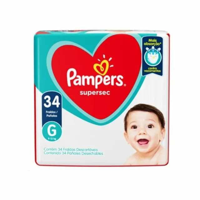Fraldas Pampers Ss Mega G 34 Unidades