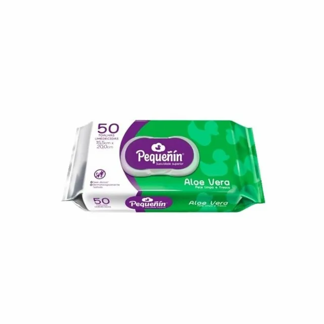 Toalha Umedecido Pequenin c/50 Unidades Aloe