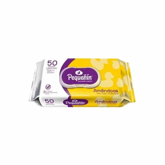 Toalha Umedecida Pequenin Amêndoas C/50 Unidades