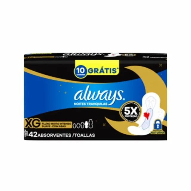 Absorvente Com Abas Suave Always Noites Tranquilas Xg Pacote 42 Unidades