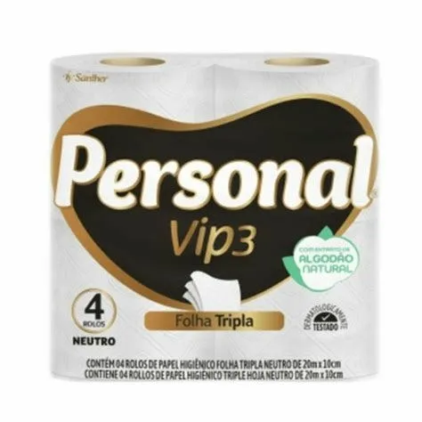 Papel Higiênico Personal Folha Tripla 20m c/4 Unidades Neutro