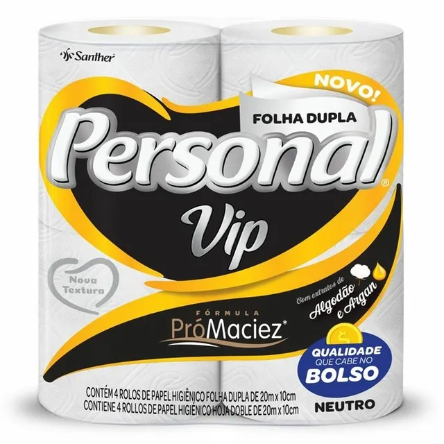Papel Higiênico Personal 20 Metross c/4 Unidades Folha Dupla Neutro