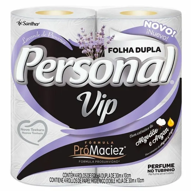 Papel Higiênico Personal Folha Dupla 30m c/4 Unidades Perfumado