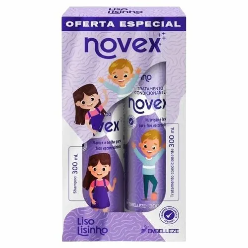 Shampoo + Condicionador Infantil Novex 300ml Liso Lisinho
