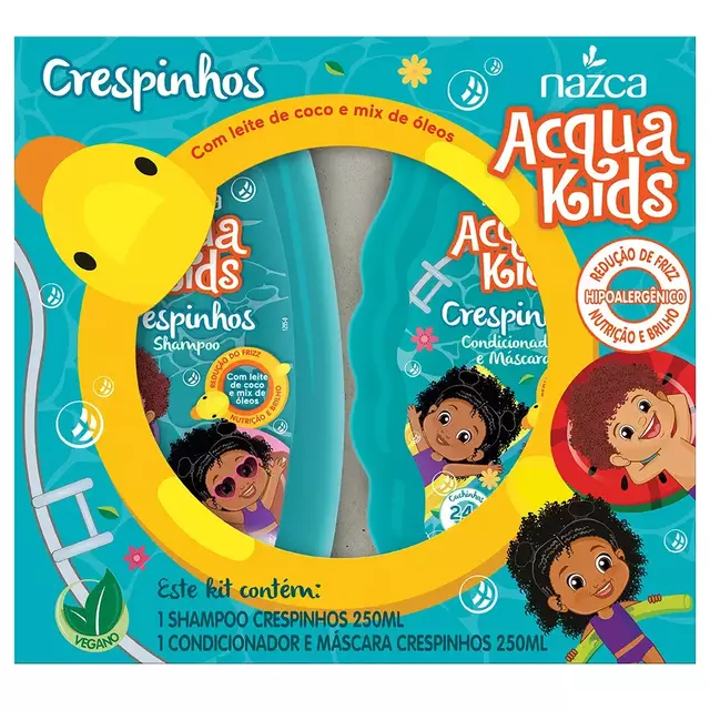 Shampoo + Condicionador Infantil Acqua Kids 250ml Crespinhos