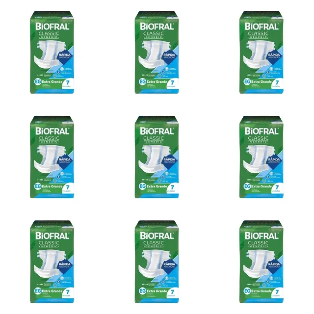 Kit 9 Fraldas Adulto Biofral Classic Eg c/7 Unidades cada
