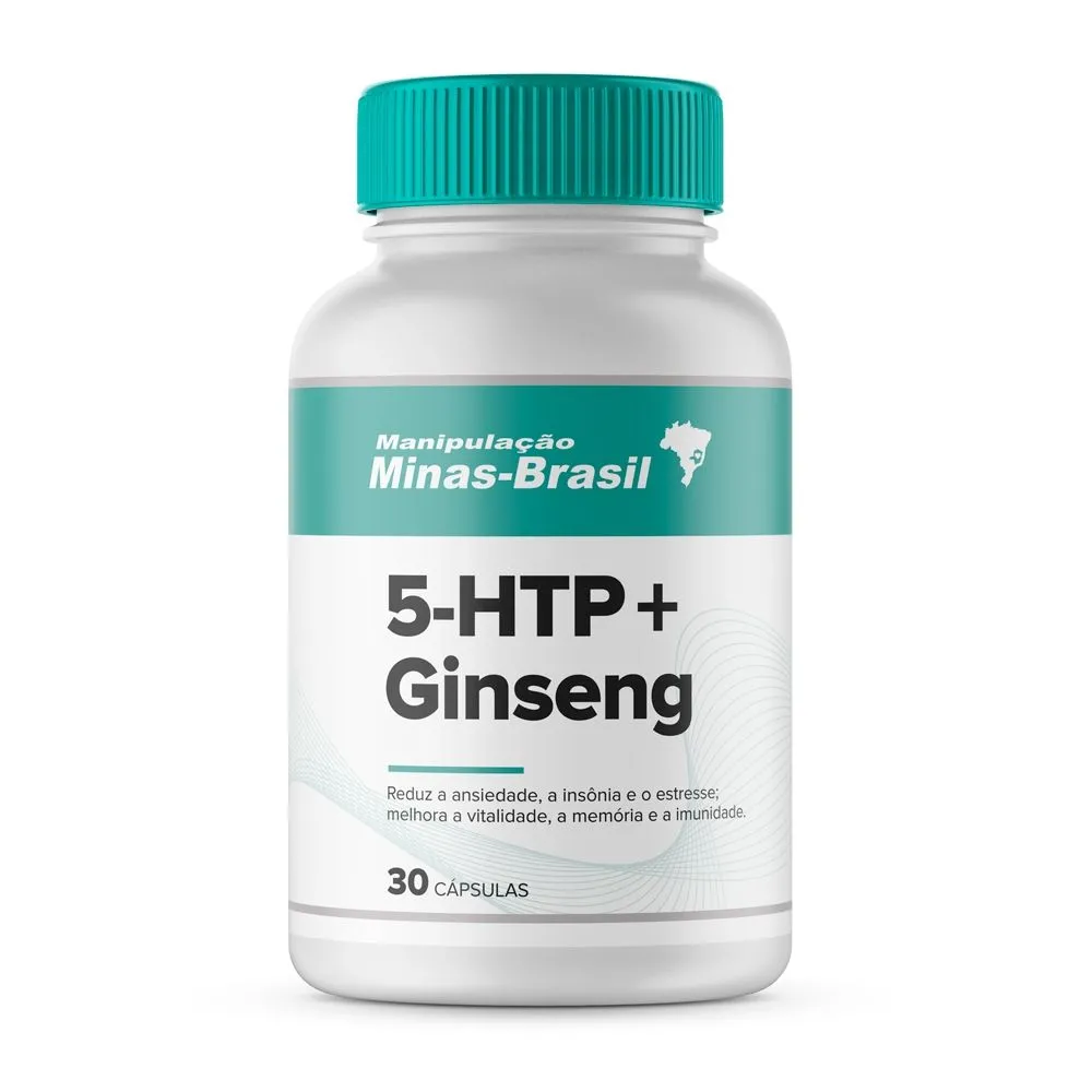 5-HTP 50mg + Ginseng 200mg com 30 Cápsulas