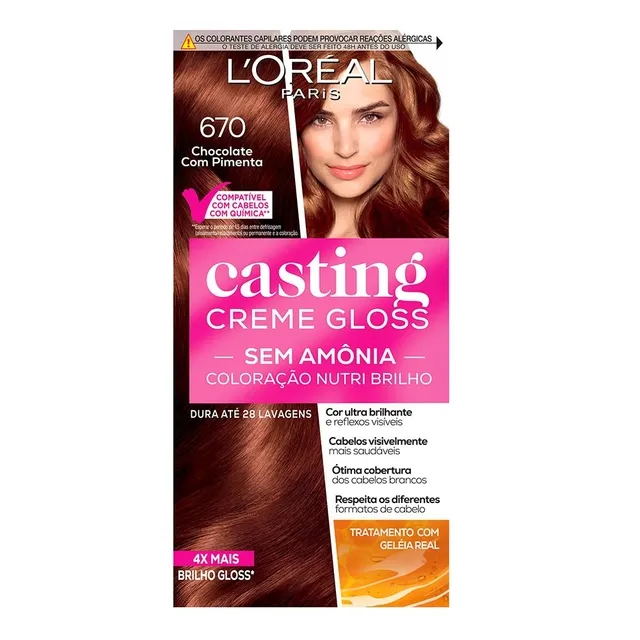 Loreal Coloração Casting Creme Gloss L'Oréal Paris 670 Chocolate com Pimenta