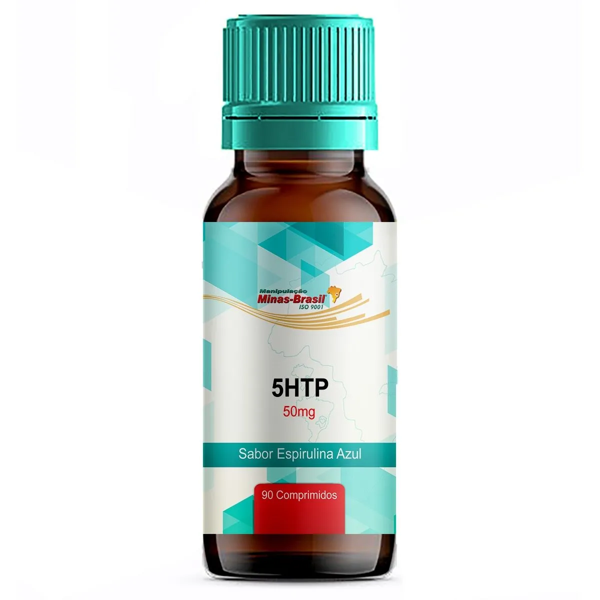 5htp 50mg Com 90 Comprimidos Sabor Espirulina Azul